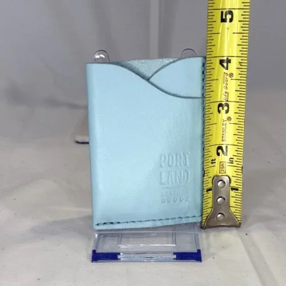 Portland Leather, Light Blue Slim Card Case / Wallet, BNNU - Picture 4 of 5